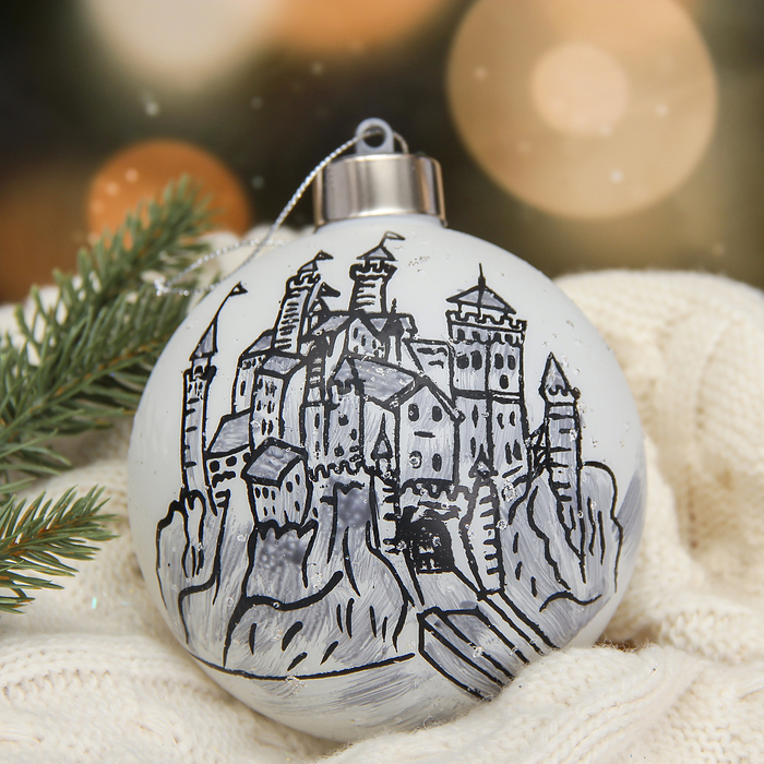 Световой новогодний шар "Зарисовка" замок