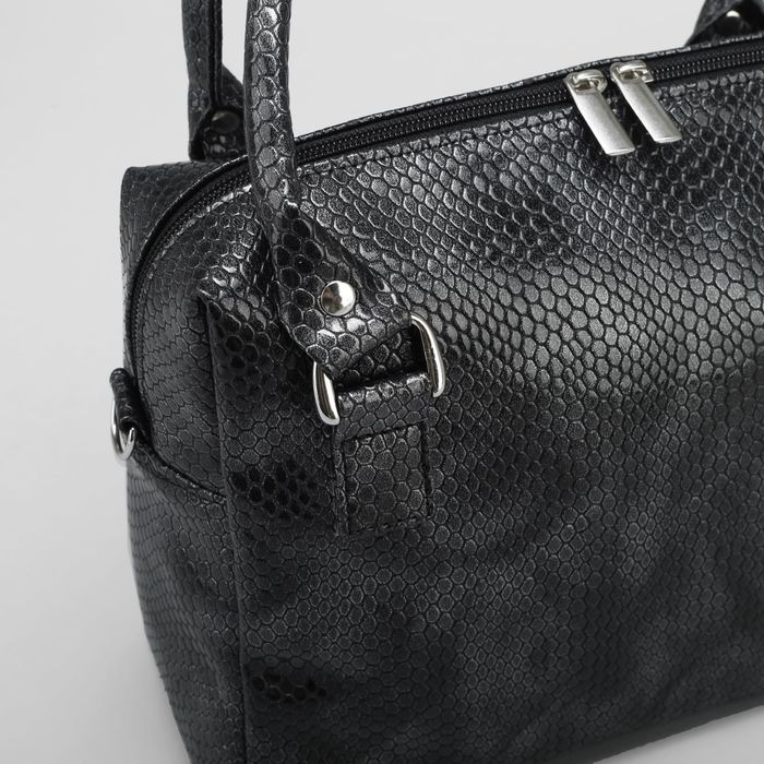 Сумка женская на молнии, 1 отдел, 1 наружный карман, чёрная