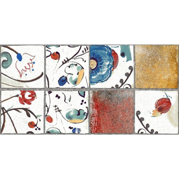 Облицовочная плитка Лофт песочный (цветочный) 08-10-23-741 40х20см (в упаковке 1,28 кв.м)