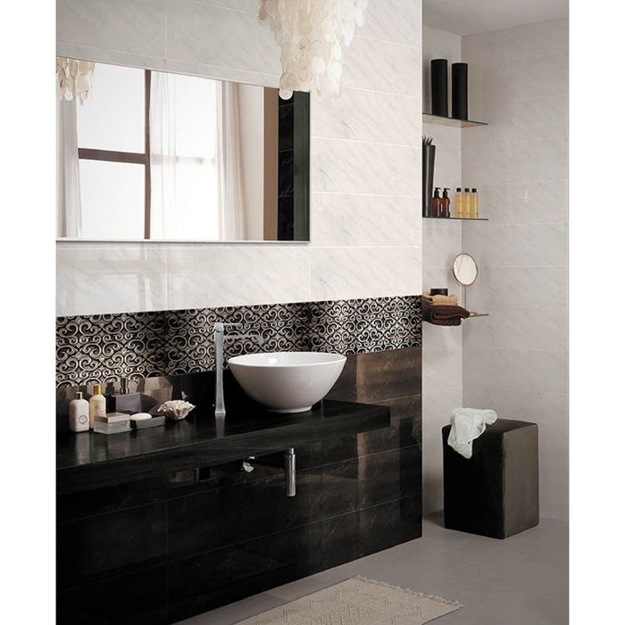 Облицовочная плитка Кальяри вензель черный 17-01-04-379 60х20см (в упаковке 1,2 кв.м)