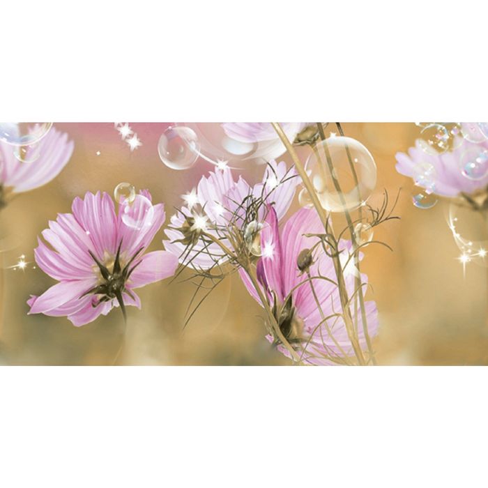 Вставка керамическая 50х25см Эльза Космея зеленый 10-04-85-165-2