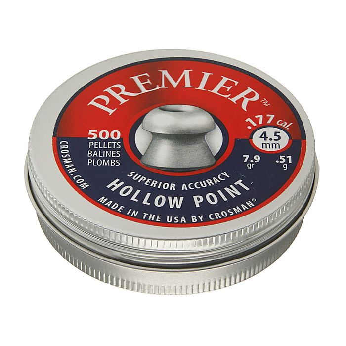 Пули пневм. "Crosman Premier Hollow Point", 4,5 мм., 7,9 гран (500 шт.) (12 в упаковке), 6-LHP77(LHP