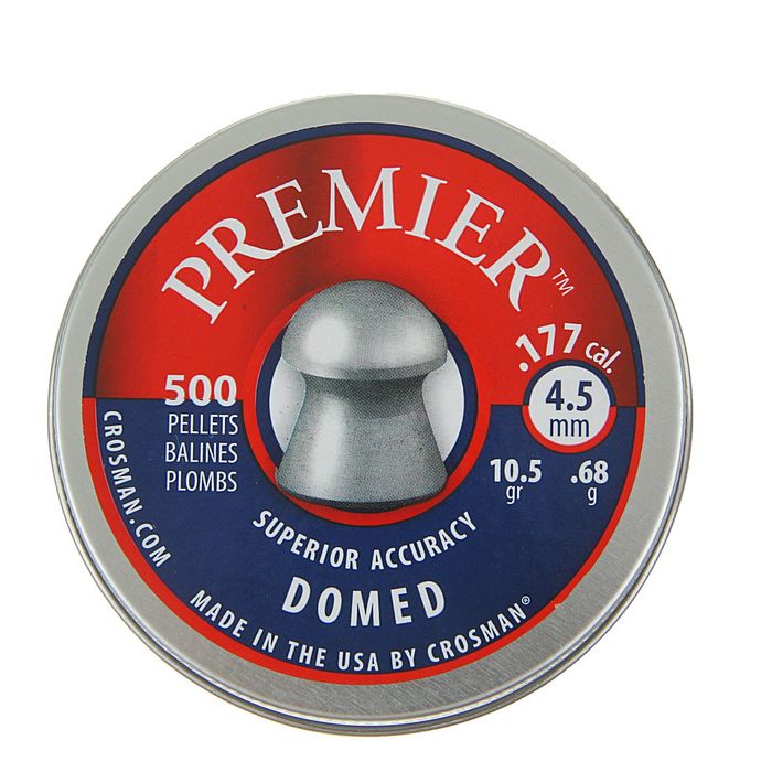 Пули пневм. "Crosman Premier Domed", 4,5 мм., 10,5 гран (500 шт.)