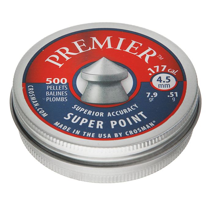 Пули пневм. "Crosman Premier Super Point", 4,5 мм., 7,9 гран (500 шт.) (12 в упаковке), 6-LSP77 (LSP