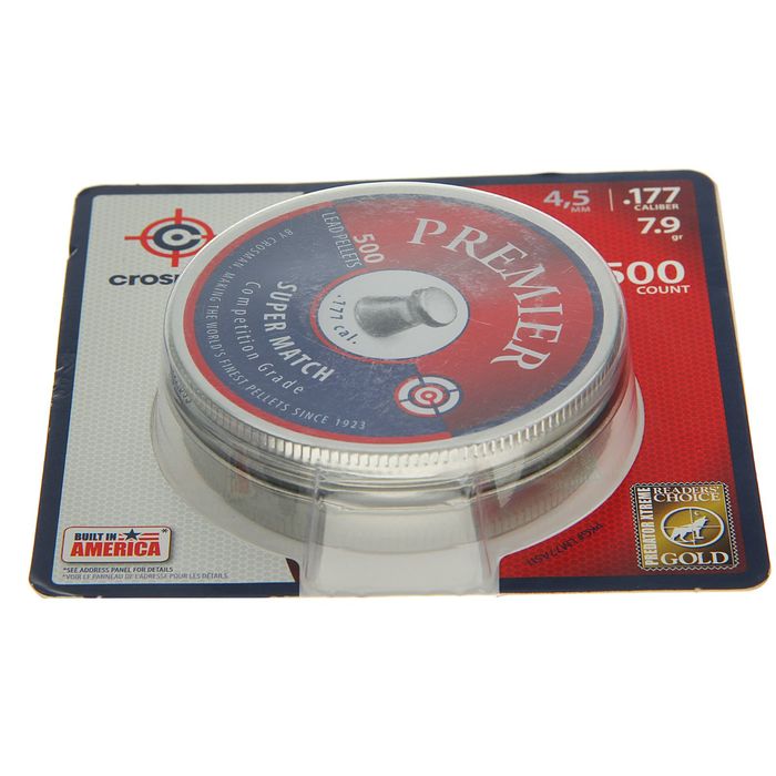Пули пневм. "Crosman Premier Super Match", 4,5 мм., 7,9 гран (500 шт.)