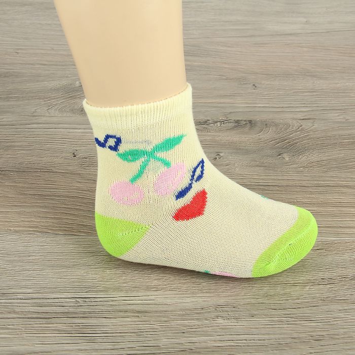 Носки детские "Вишня", размер 14 (7-10 лет), цвет микс