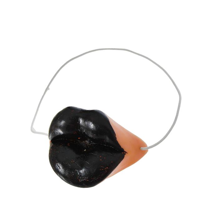 Губы латексные на резинке, черный цвет