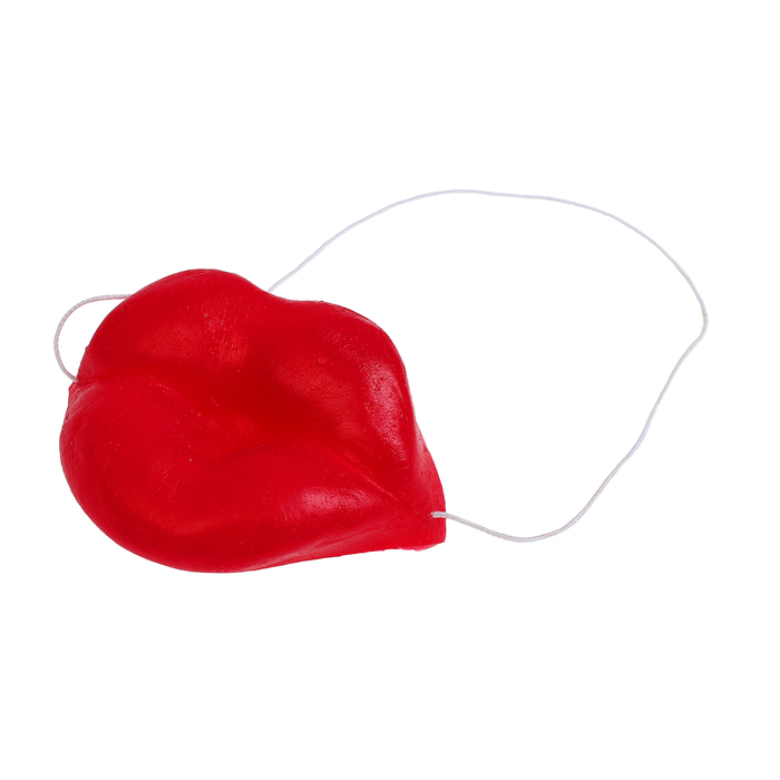 Губы латексные на резинке, красный цвет МИКС