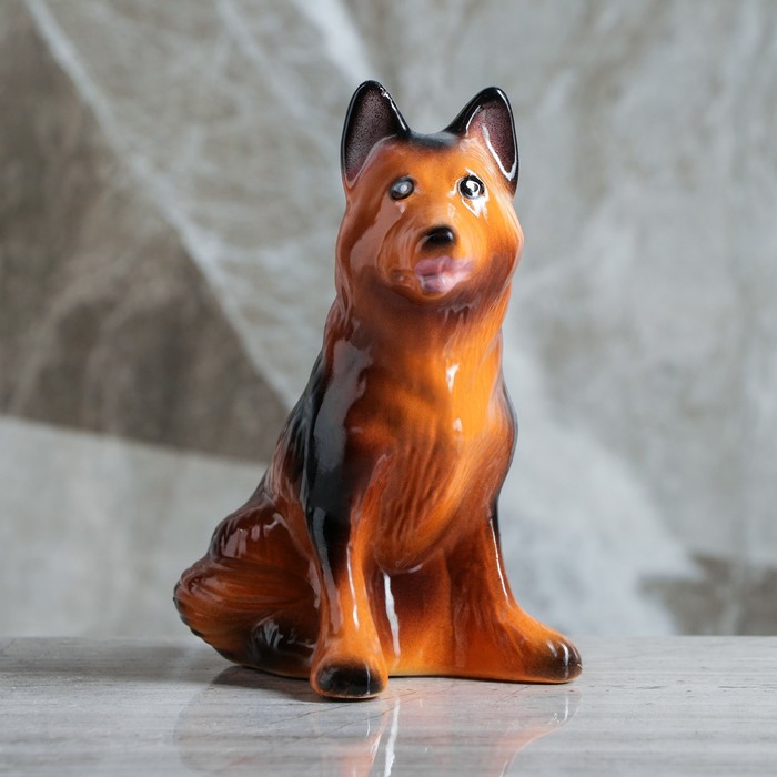 Копилка "Овчарка" глянец, коричневая