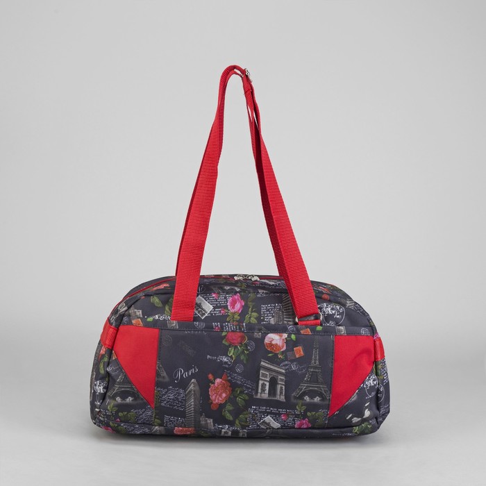 Сумка спортивная на молнии "Париж", 1 отдел, 1 наружный карман, синий/красный