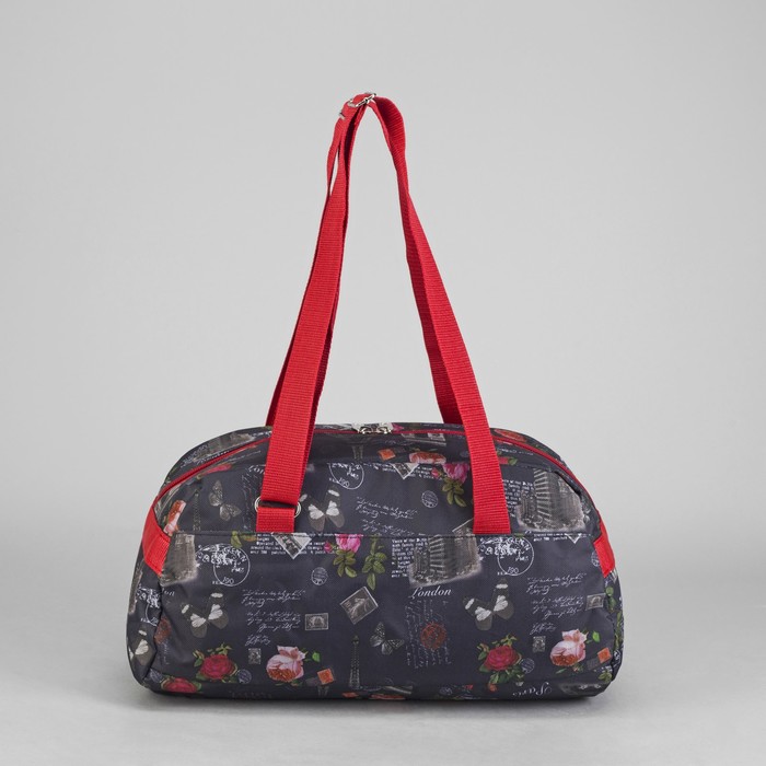 Сумка спортивная на молнии "Париж", 1 отдел, 1 наружный карман, синий/красный