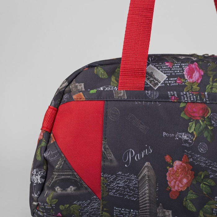 Сумка спортивная на молнии "Париж", 1 отдел, 1 наружный карман, синий/красный