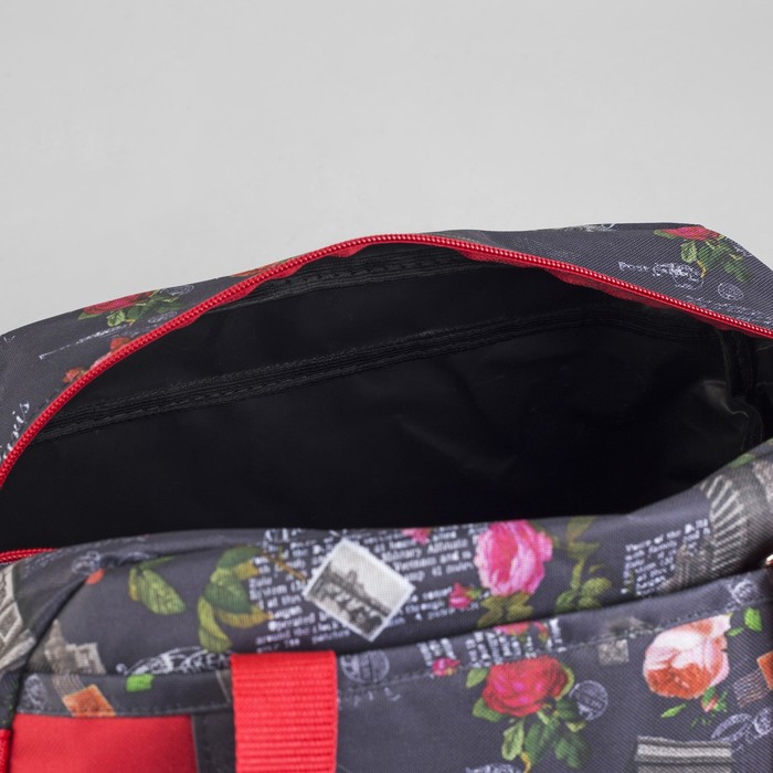 Сумка спортивная на молнии "Париж", 1 отдел, 1 наружный карман, синий/красный