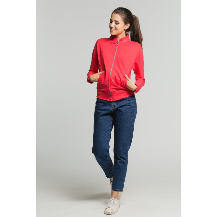 Толстовка женская на молнии, размер 44, цвет коралл (арт. М-22-05)