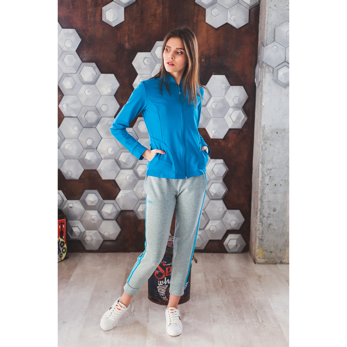 Толстовка женская на молнии, размер 42, цвет бирюза (арт. М-323-05)