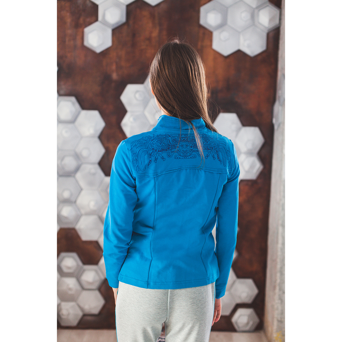 Толстовка женская на молнии, размер 48, цвет бирюза (арт. М-323-05)