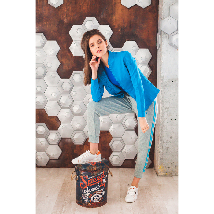 Толстовка женская на молнии, размер 48, цвет бирюза (арт. М-323-05)