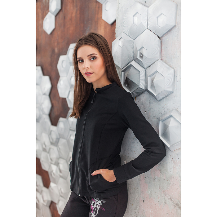 Толстовка женская на молнии, размер 42, цвет чёрный (арт. М-323-05)