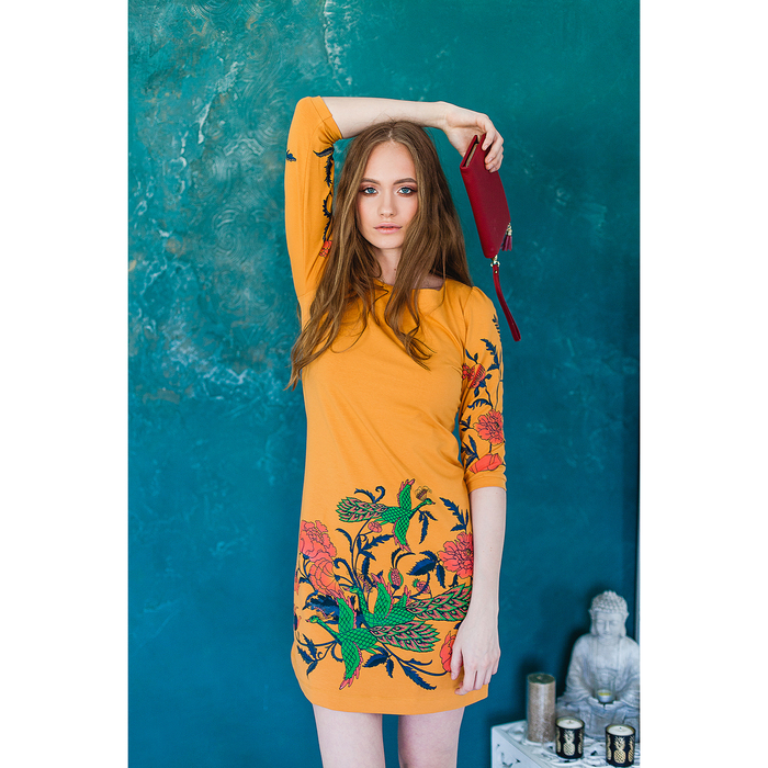 Платье женское М-231-05 горчичный, р-р 44