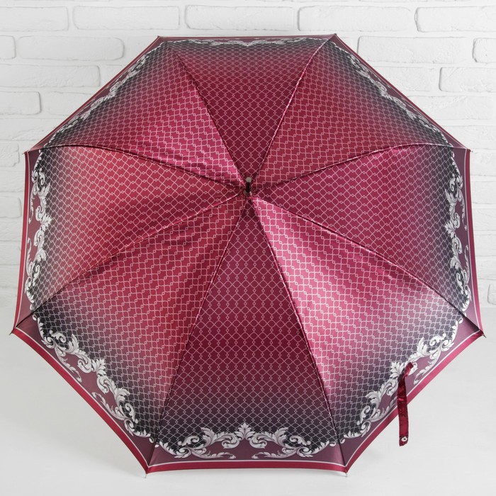Зонт-трость, полуавтоматический, R=54см, цвет фиолетово-розовый