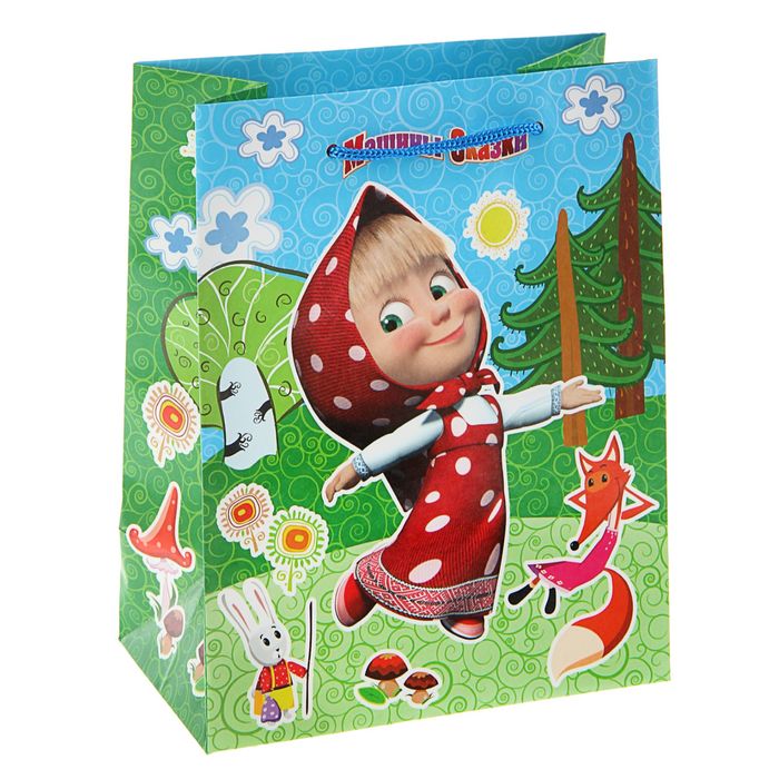 Пакет подарочный "Лесная сказка Маши", 23*18*10 см