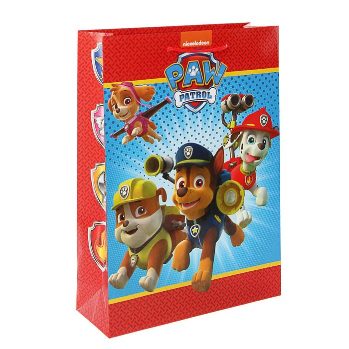 Пакет подарочный "Щенячий патруль", 35 х 25 х 9 см, Nickelodeon PAW Patrol