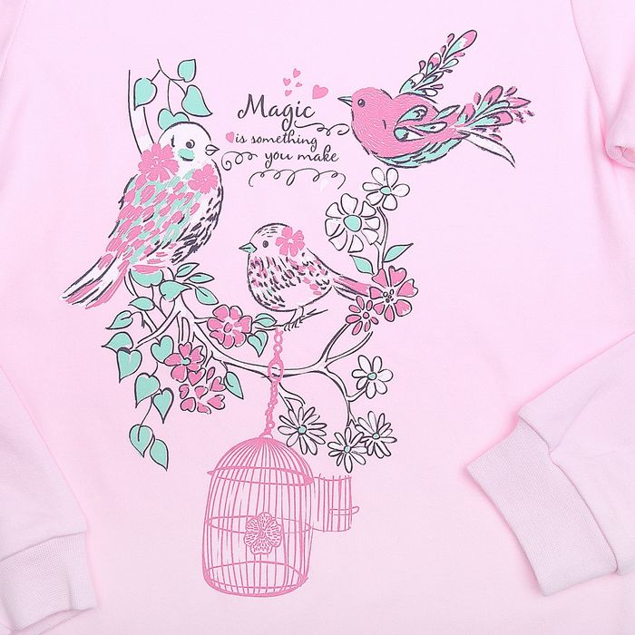 Пижама для девочки, рост 128 см (64), цвет светло-розовый