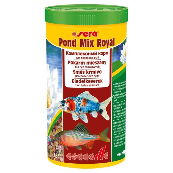 Корм Sera Pond Mix Royal для прудовых рыб универсальный, 1 л, 185 г
