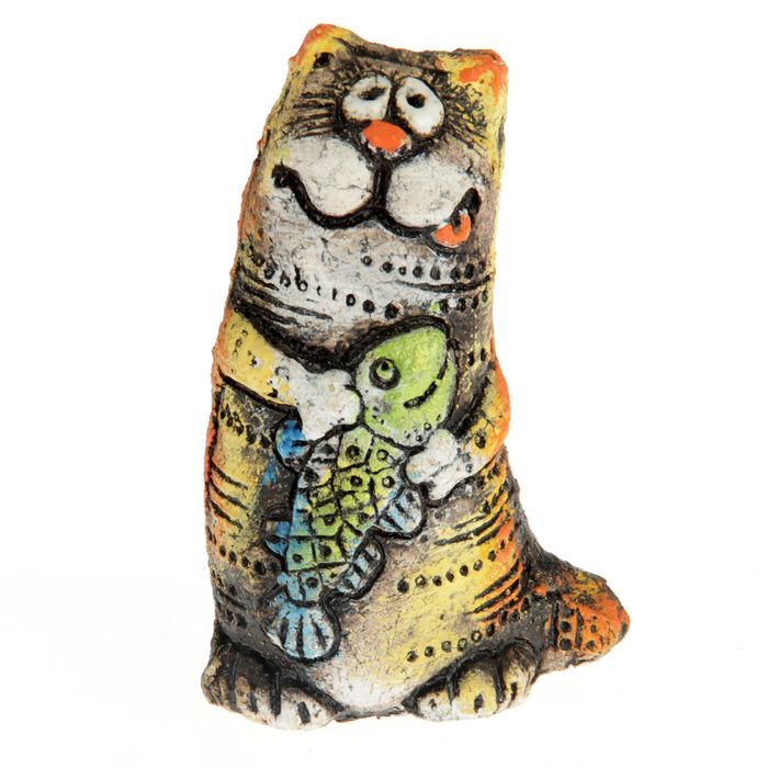 Сувенир из шамота "Кот — Всех Люблю"