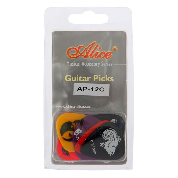 Медиаторы Alice AP-12C , целлулоид, рисунок «Зодиак», 12шт, толщина 0,46-0,81