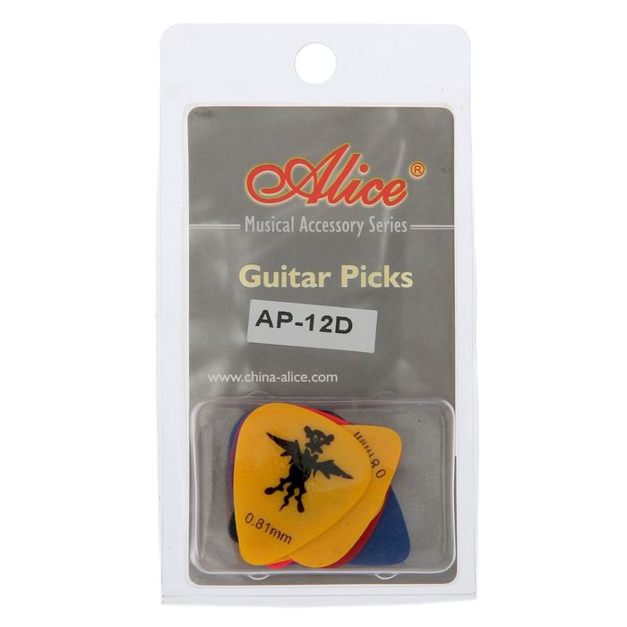 Медиаторы Alice AP-12D, целлулоид, рисунок «Монстры», матовые, 12шт, толщина 0.46/0.71/0.81 156775