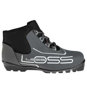 Ботинки лыжные Loss 443/7, SNS, искусственная кожа, цвет чёрный/серый, лого белый, размер 32 Ош