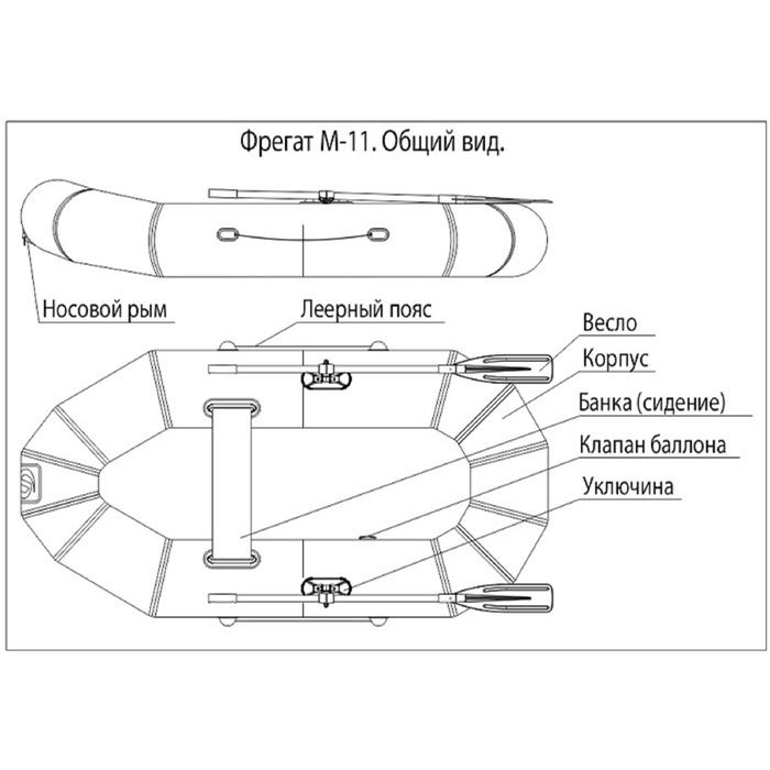 Лодка Фрегат М-11, зеленая