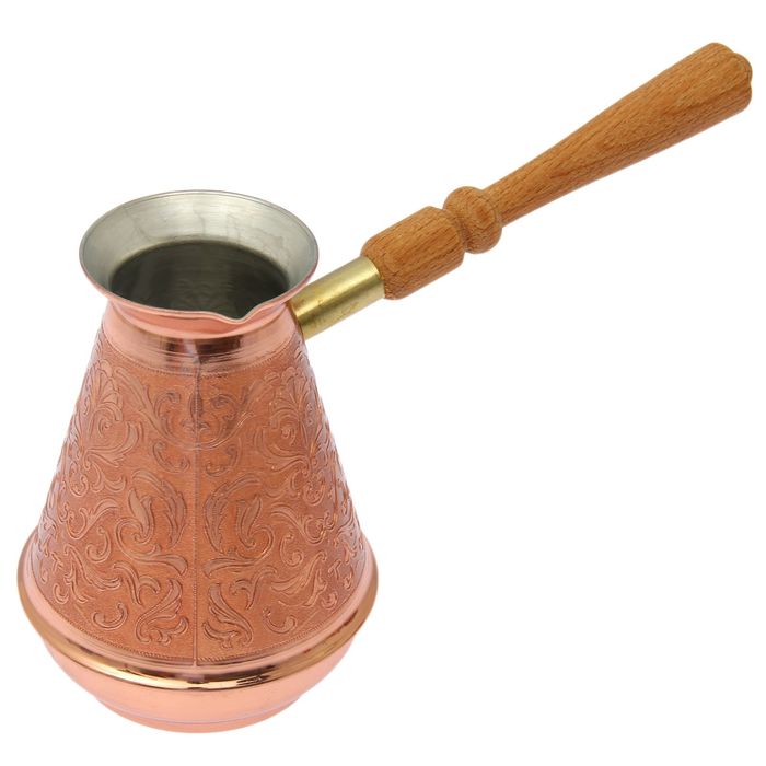 Турка медная со съемной ручкой 700 мл "Турчанка", диаметр горлышка 6,5 см