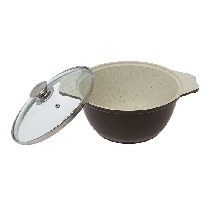 Кастрюля 2 л со стеклянной крышкой, антипригарное покрытие