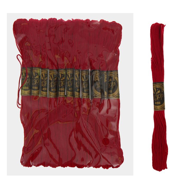 Мулине, № 498, 8±1м, цвет бордовый