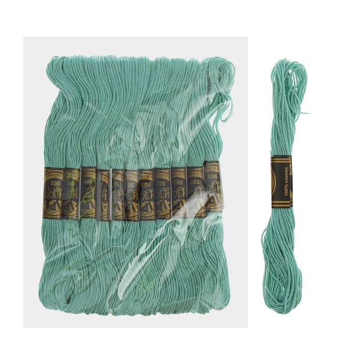 Мулине, № 503, 8±1м, цвет тёмно-бирюзовый