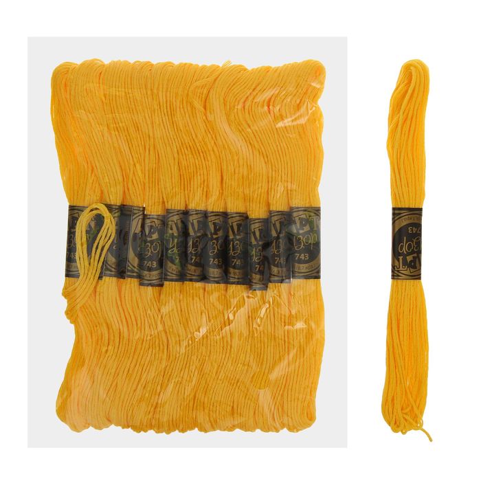 Мулине, № 743, 8±1м, цвет светло-жёлтый