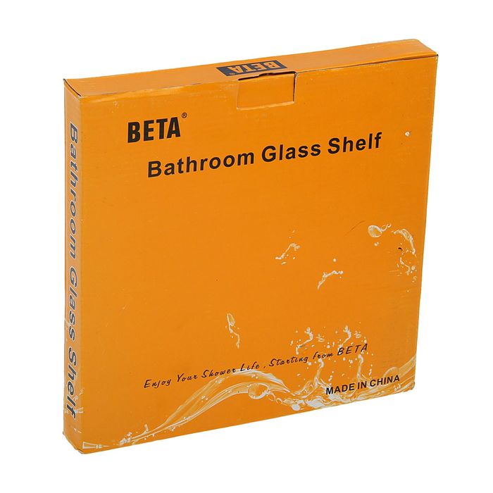 Полка угловая для ванной комнаты, алюминий, стекло