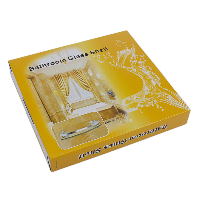 Полка угловая для ванной комнаты, алюминий, стекло