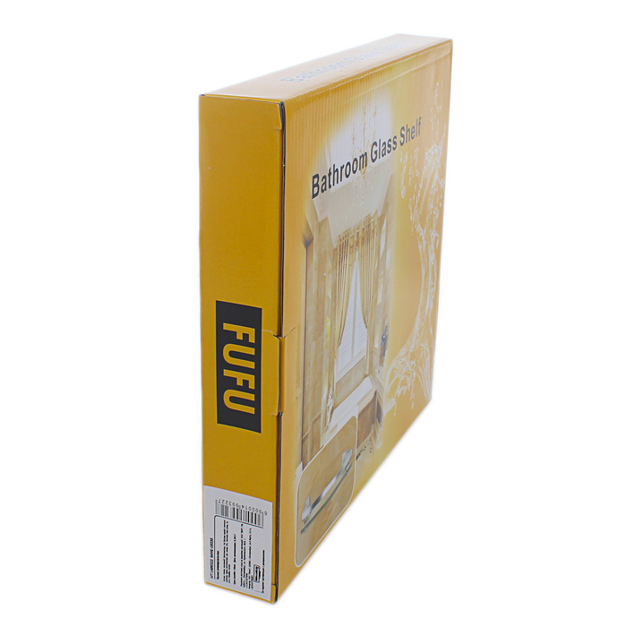 Полка угловая для ванной комнаты, алюминий, стекло