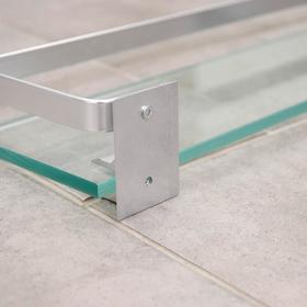 Полка для ванной комнаты, 40×12×6 см, алюминий, стекло от Сима-ленд