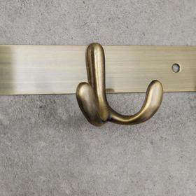 Полка откидная с держателем полотенец, 4 двойных крючка, 59×26×14 см, цвет бронза от Сима-ленд