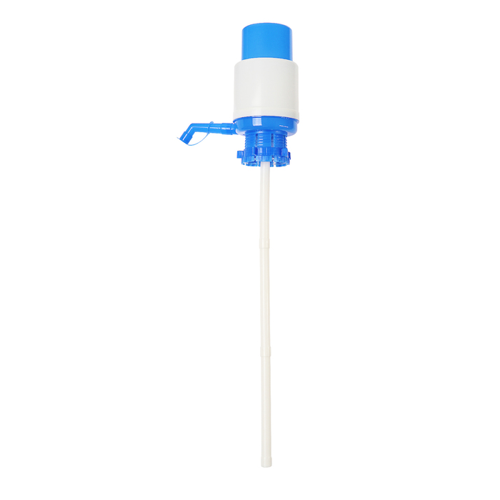 Помпа для воды LuazON, механическая, средняя, под бутыль от 11 до 19 л, голубая