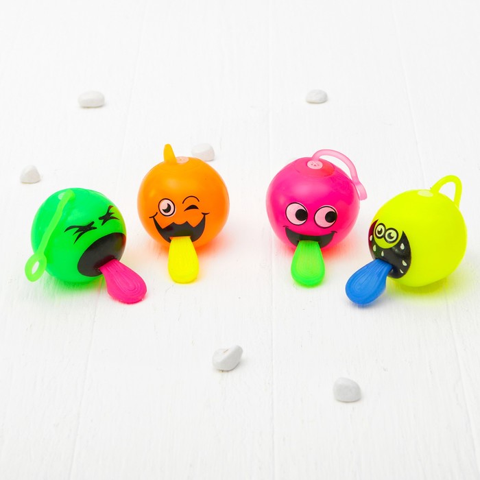 Мяч световой "Смайл" с языком, цвета МИКС