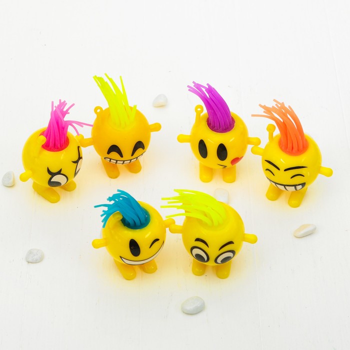 Мяч световой "Смайл" с ножками и волосами, виды МИКС