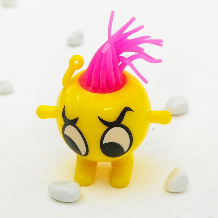 Мяч световой "Смайл" с ножками и волосами, виды МИКС