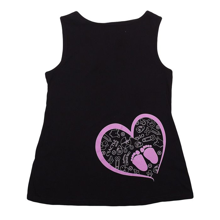 Майка женская Collorista "Сердечко", размер M(46), цвет чёрный, хлопок 100%