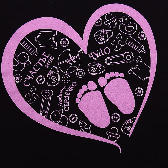 Майка женская Collorista "Сердечко", размер M(46), цвет чёрный, хлопок 100%