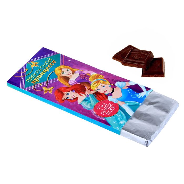 Обертка для шоколада "Прекрасной принцессе" Принцессы, 18,2 х 15,5 см